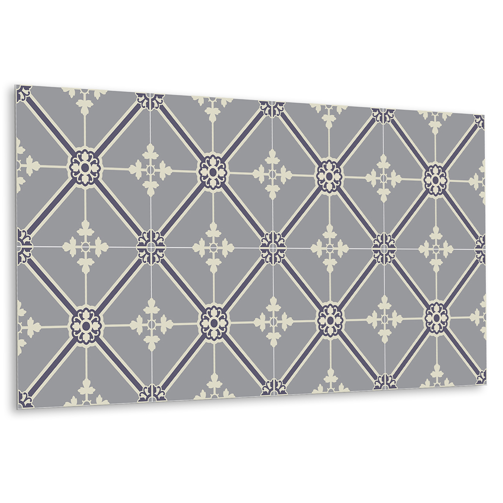 Płyta na ścianę Kwiatowy wzór na szarym tle