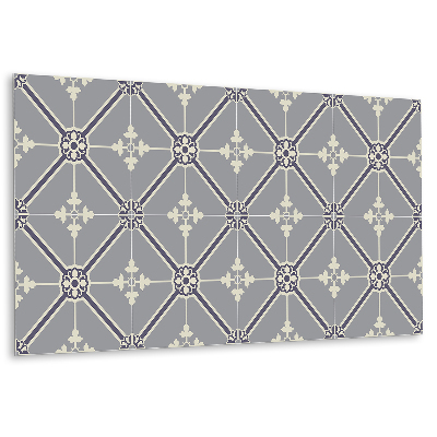 Płyta na ścianę Kwiatowy wzór na szarym tle