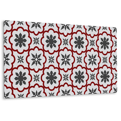 Płyta na ścianę Kwiatowy wzór w odcieniach szaro-czerwonych