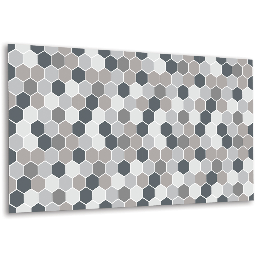 Panel dekoracyjny Szare heksagony na białym tle