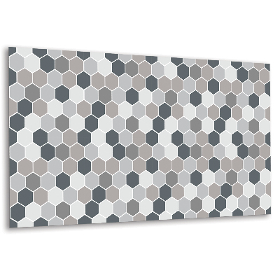 Panel dekoracyjny Szare heksagony na białym tle