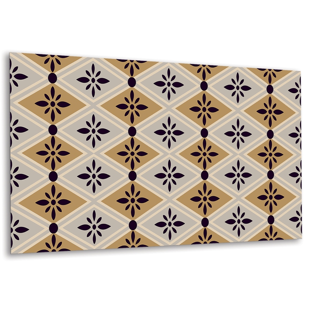 Panel ścienny Geometryczne kwiaty w odcieniach brązu