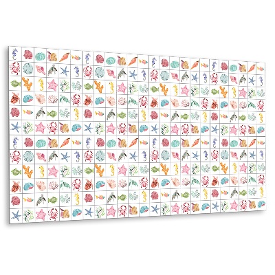 Panel pcv na ścianę Motyw morski z muszlami i zwierzętami