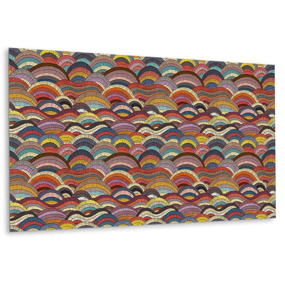 Panel dekoracyjny Kolorowe fale w stylu retro
