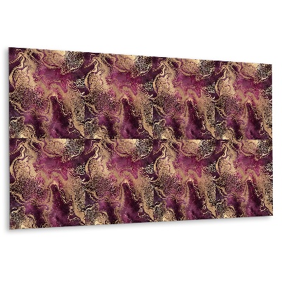 Płyta na ścianę Fioletowe złoża z złotymi akcentami