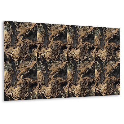 Panel dekoracyjny Złote żyłkowanie na czarnym tle