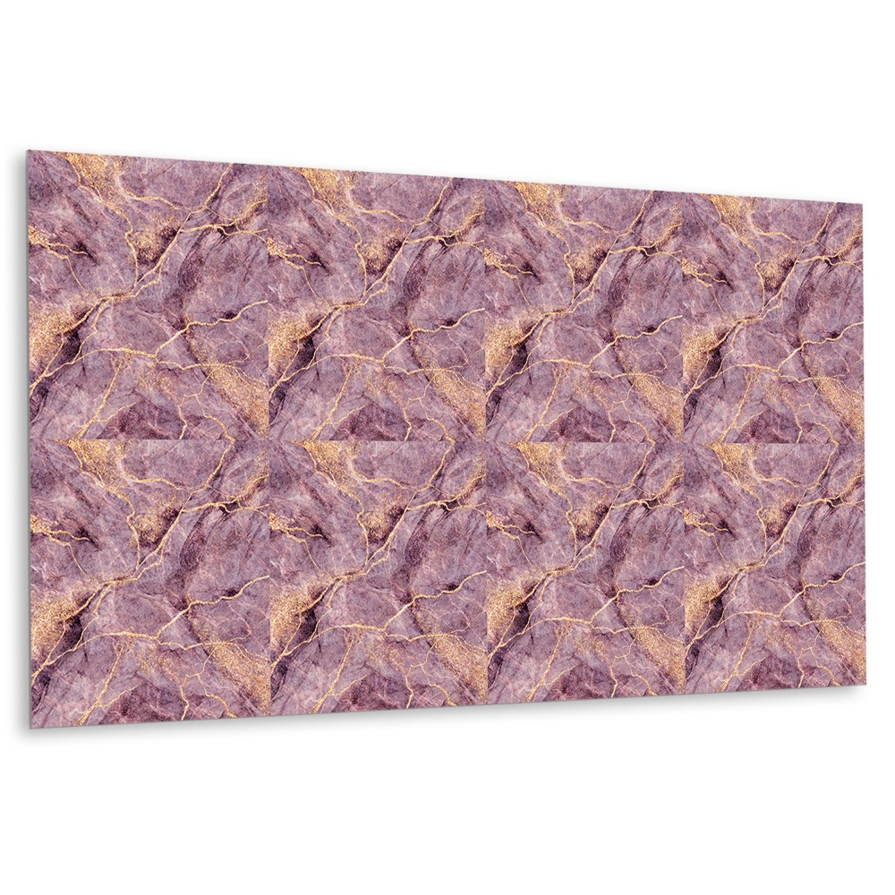 Panel pcv na ścianę Fioletowy marmur z złotymi żyłkami