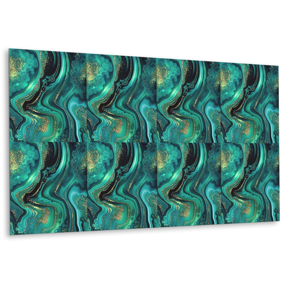 Panel pcv na ścianę Zielona marmurkowa abstrakcja z brokatem