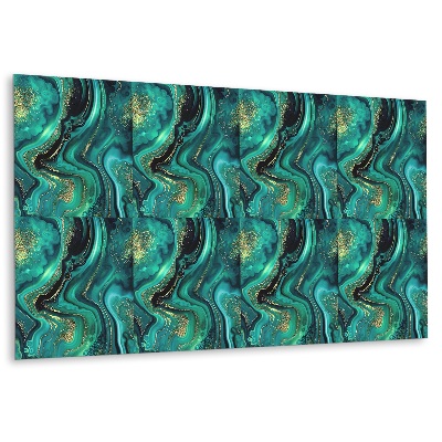 Panel pcv na ścianę Zielona marmurkowa abstrakcja z brokatem