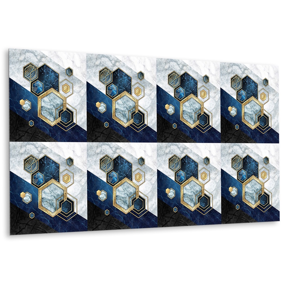 Panel dekoracyjny Geometria marmurowa z akcentami złota