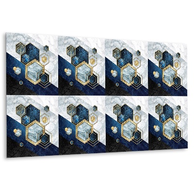 Panel dekoracyjny Geometria marmurowa z akcentami złota