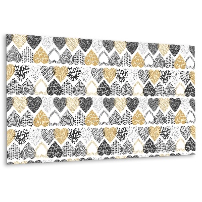 Panel pcv na ścianę Motyw serc z geometrycznymi wzorami