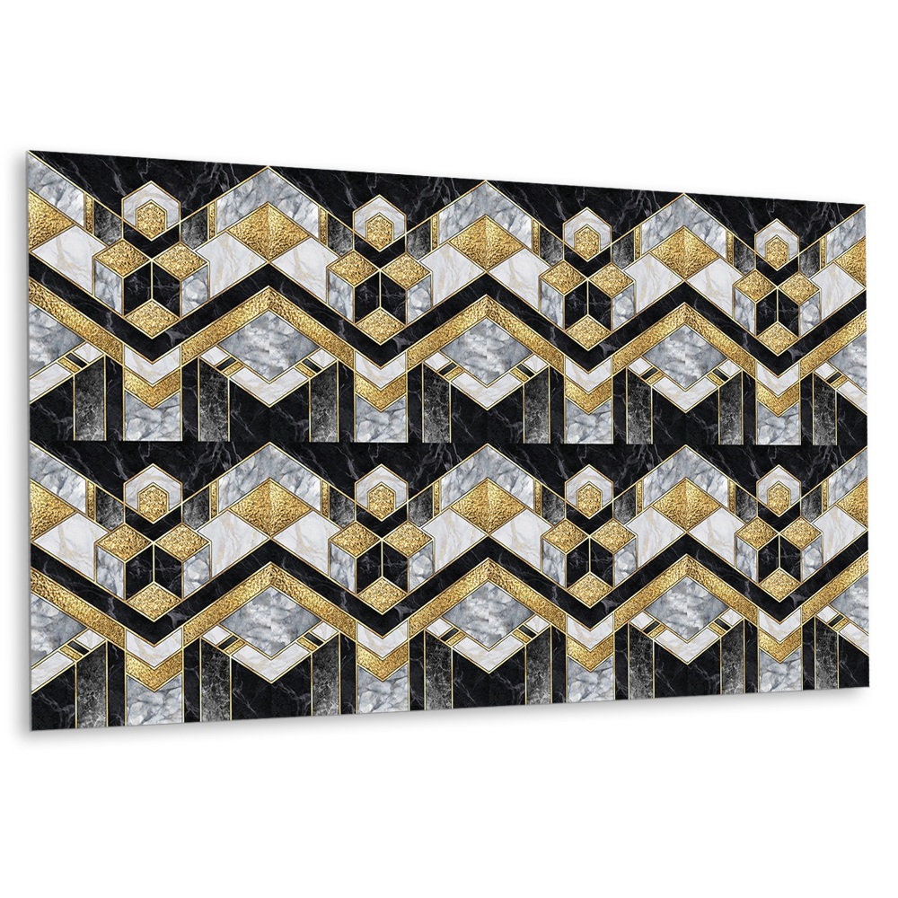 Panel dekoracyjny Geometria w odcieniach czerni i złota