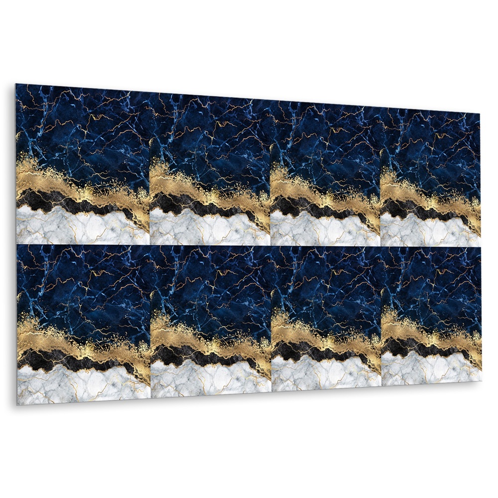 Płyta na ścianę Marmurowy wzór z złotymi akcentami