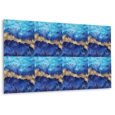 Panel dekoracyjny Morska fala z złotymi akcentami