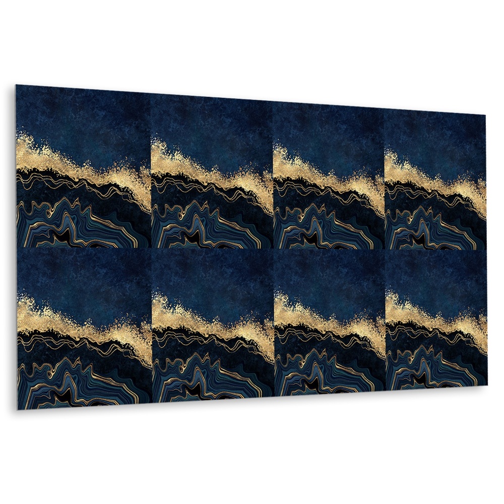 Płyta na ścianę Złote akcenty na granatowym tle