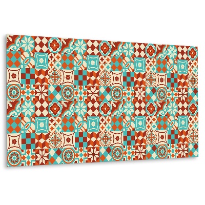 Panel pcv na ścianę Motyw mozaiki w kolorze turkusowym i pomarańczowym