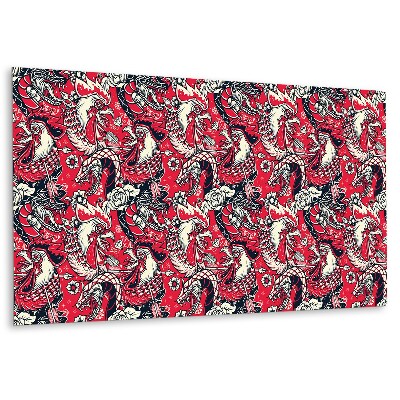 Płyta na ścianę Motyw kogutów i smoków w stylu tatuażu