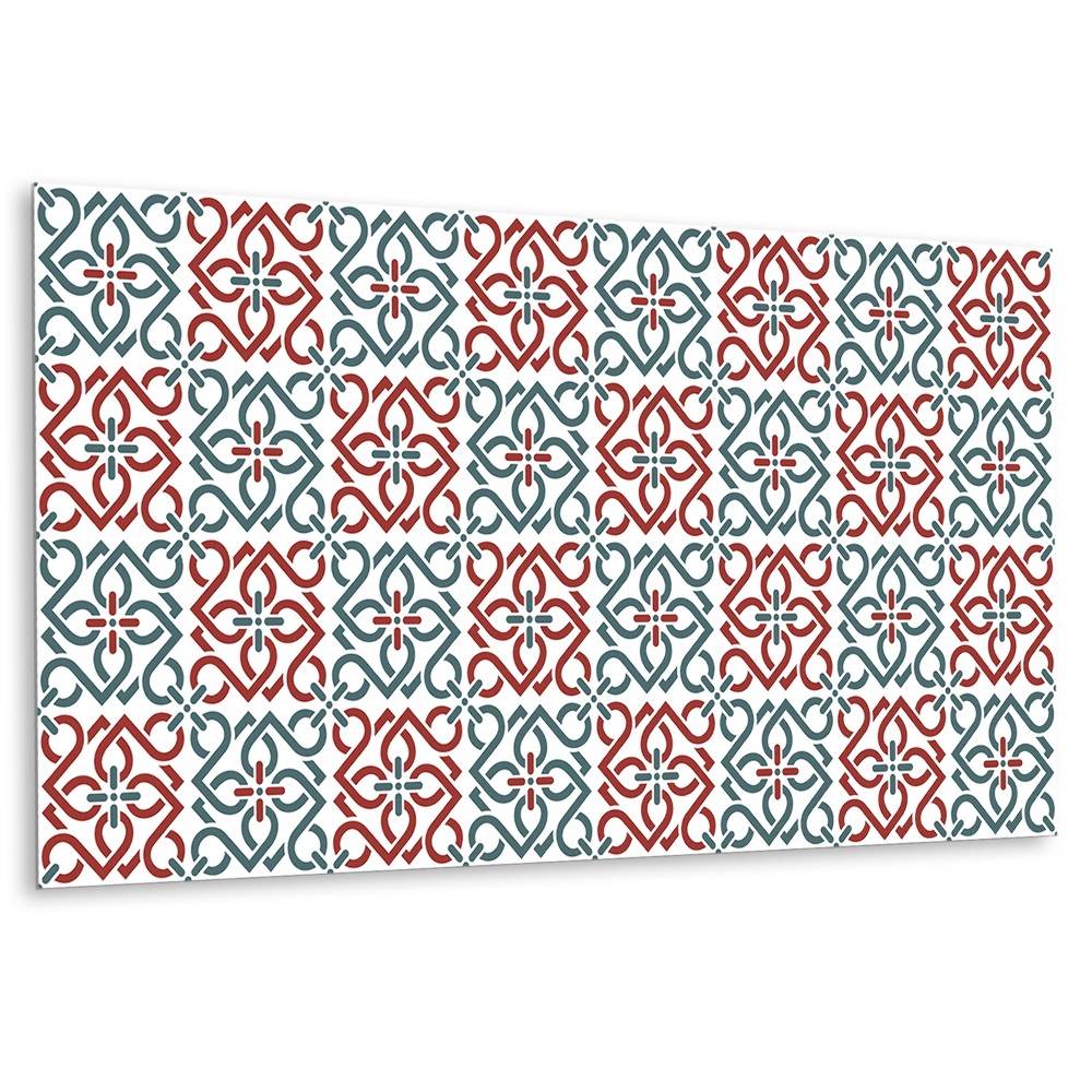 Płyta na ścianę Wzór kwiatowy z geometrycznymi kształtami