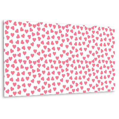 Panel dekoracyjny Różowe serca na białym tle