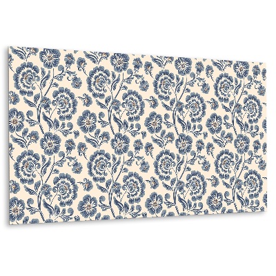 Płyta na ścianę Kwiatowy wzór w odcieniach niebieskiego