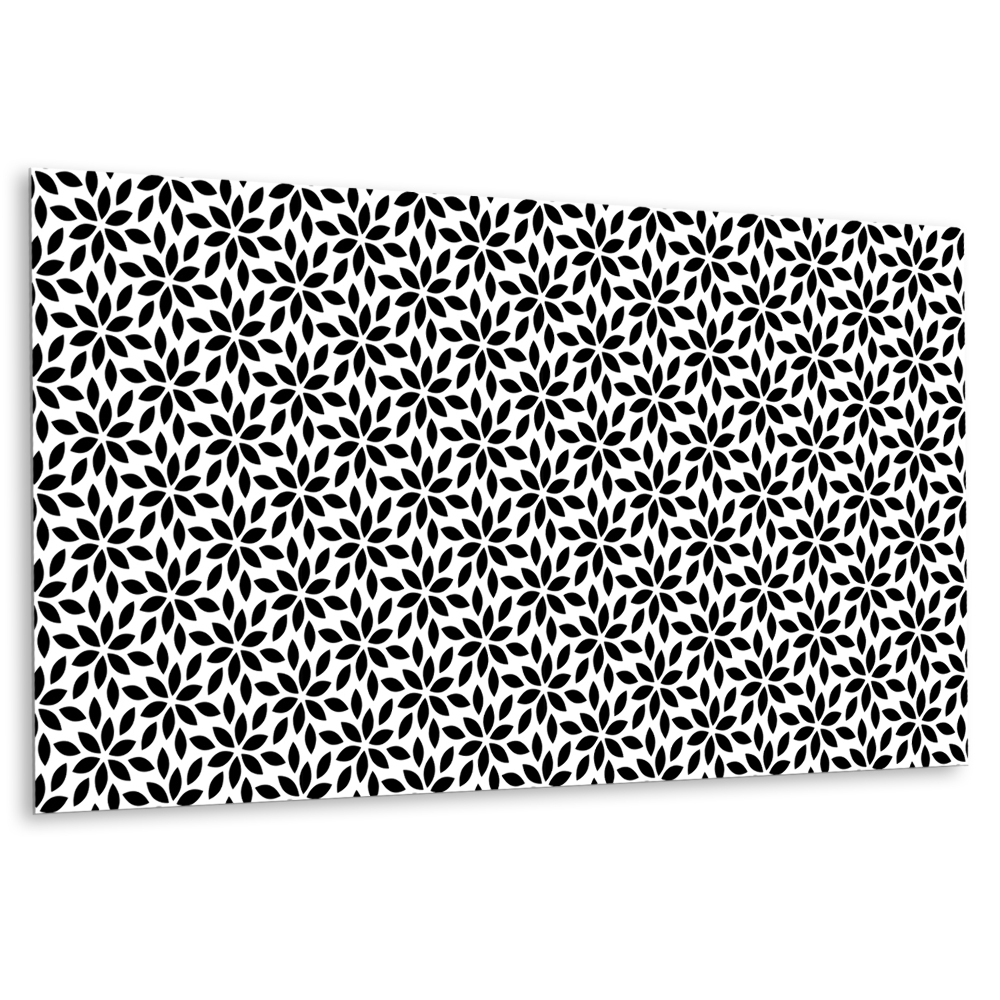 Płyta na ścianę Motyw kwiatowy w czerni i bieli