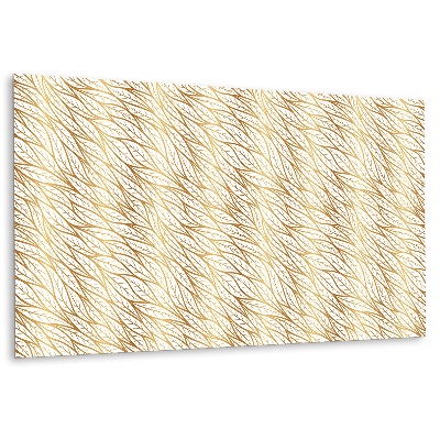 Panel pcv na ścianę Złote liście na białym tle