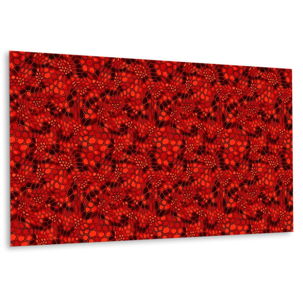 Panel dekoracyjny Czerwony wzór kompozytowy z hexagonami