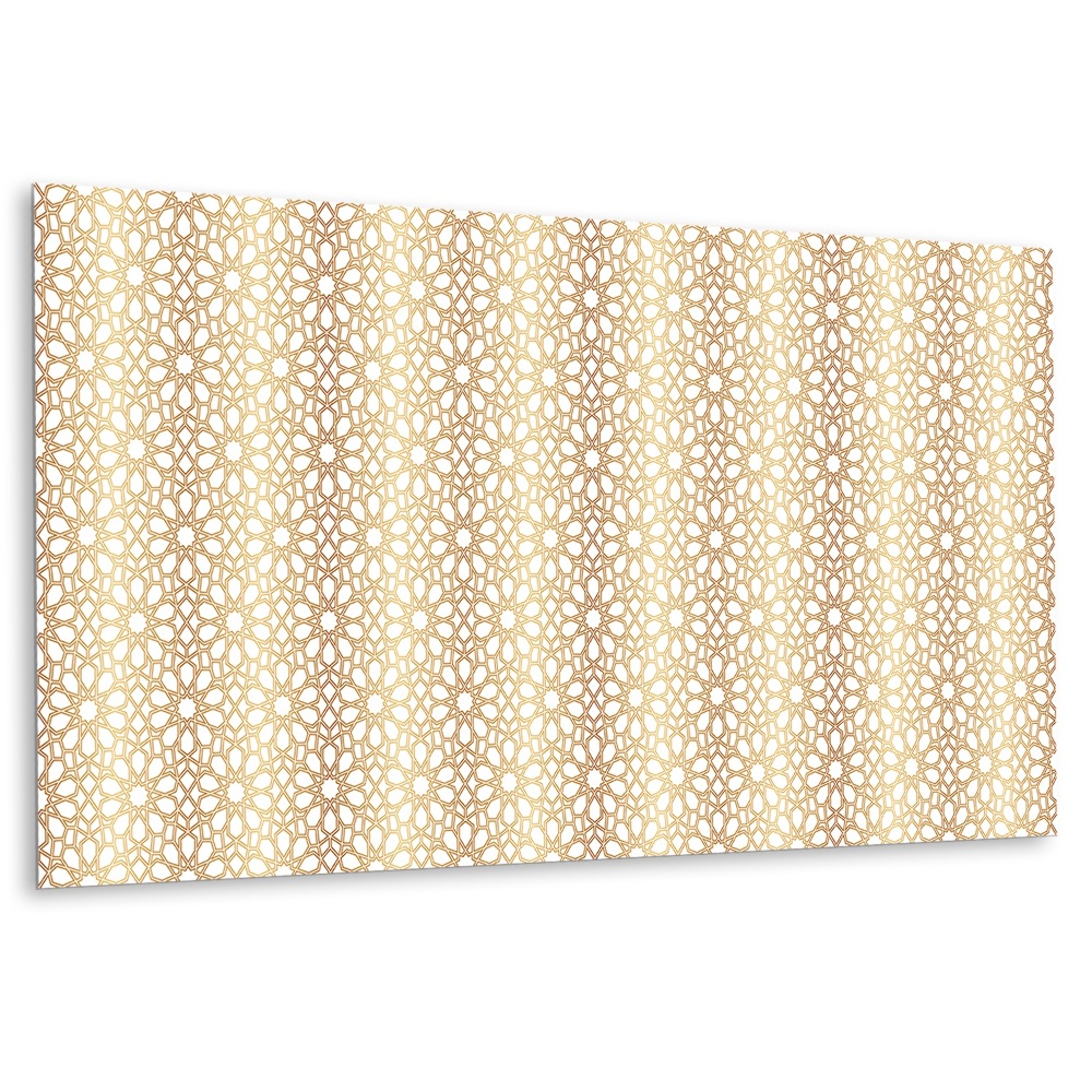 Panel pcv na ścianę Złote geometryczne wzory na jasnym tle