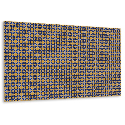 Płyta na ścianę Kwiatowy wzór w niebiesko-złotym kolorze